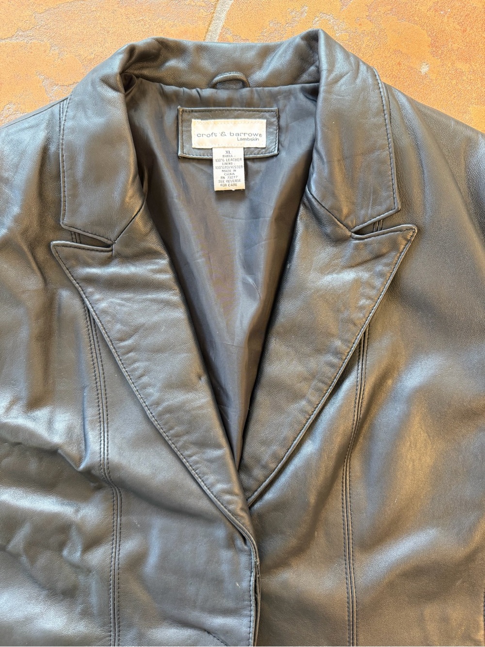 Croft & Barrow Women's Black Lambskin Genuine Leather Blazer jacket XL - Picture 4 of 7